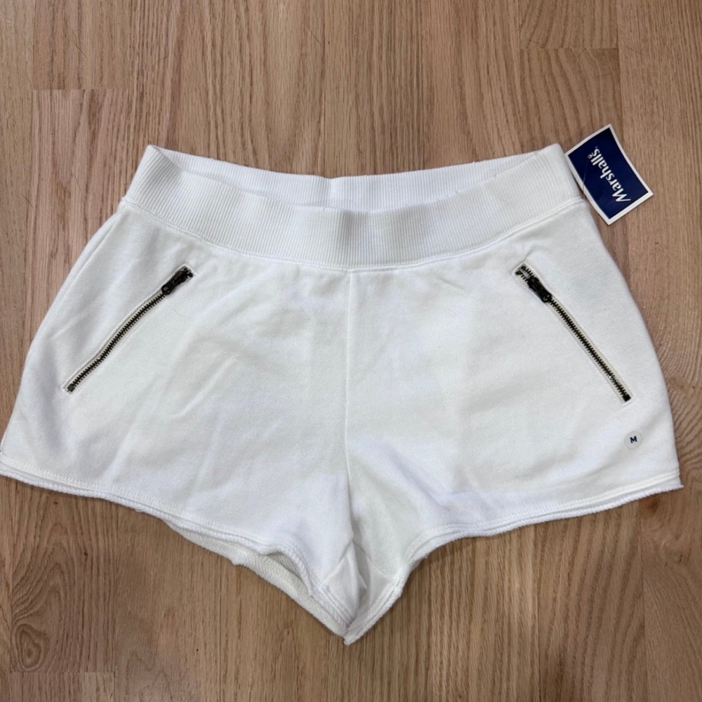 Aerie White Athletic Shorts with Elastic Waistband
